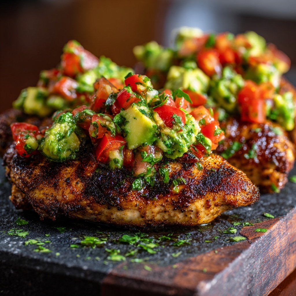 Healthy Grilled Chicken With Avocado Salsa