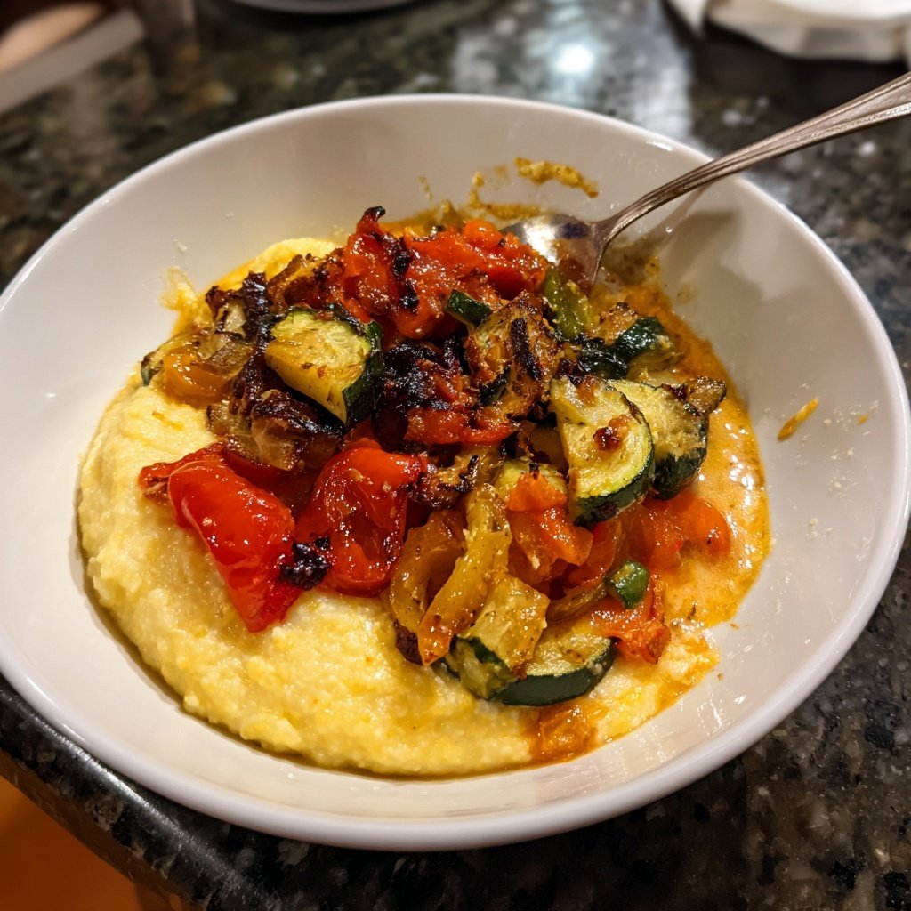 Creamy Polenta with Roasted Vegetables