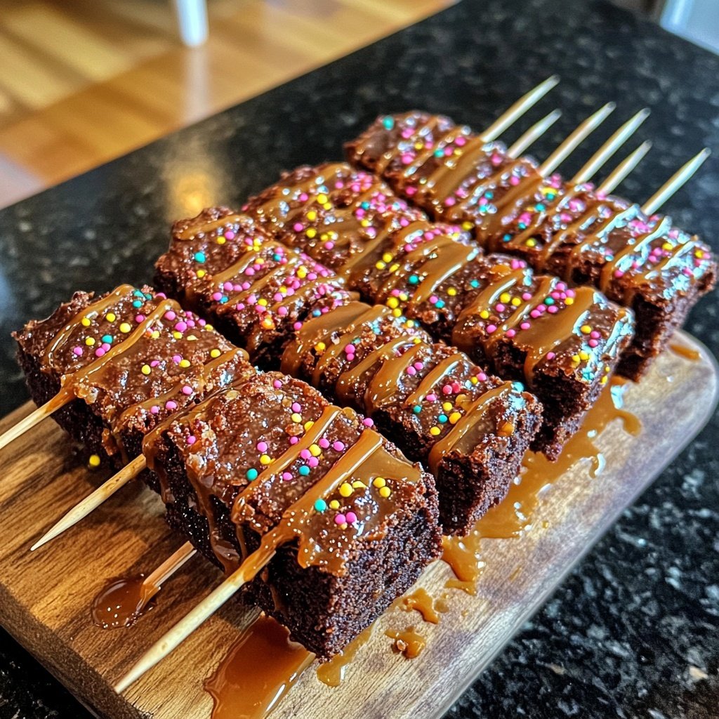 Super Bowl Dessert Brownie Skewers
