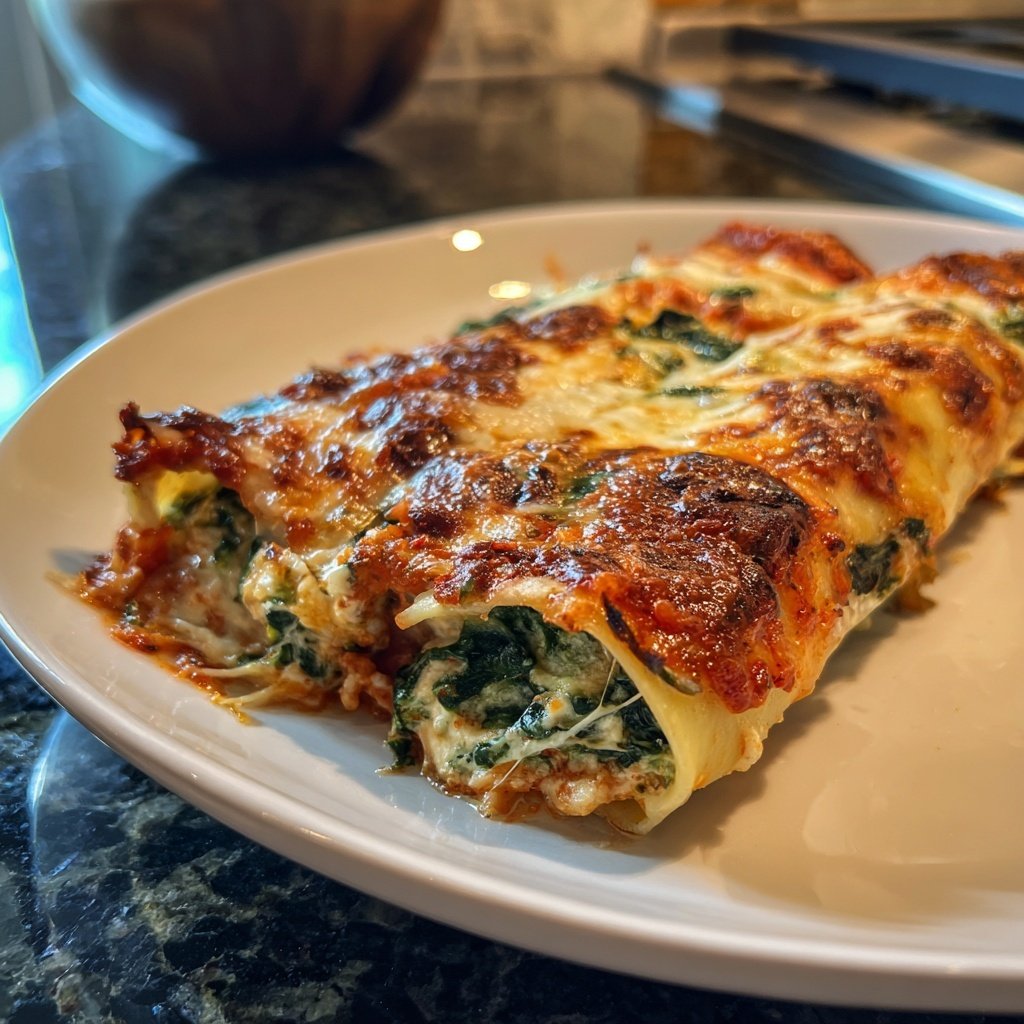 Sunday Spinach Ricotta Cannelloni