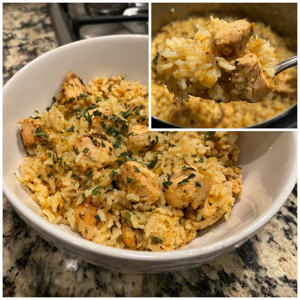 One Pot Chicken And Rice With Garlic