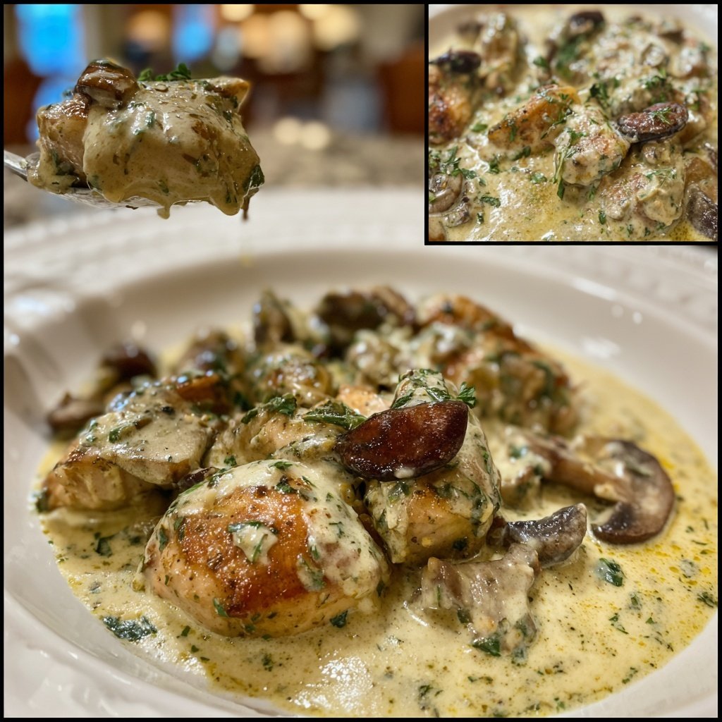 Creamy Garlic Chicken With Mushrooms