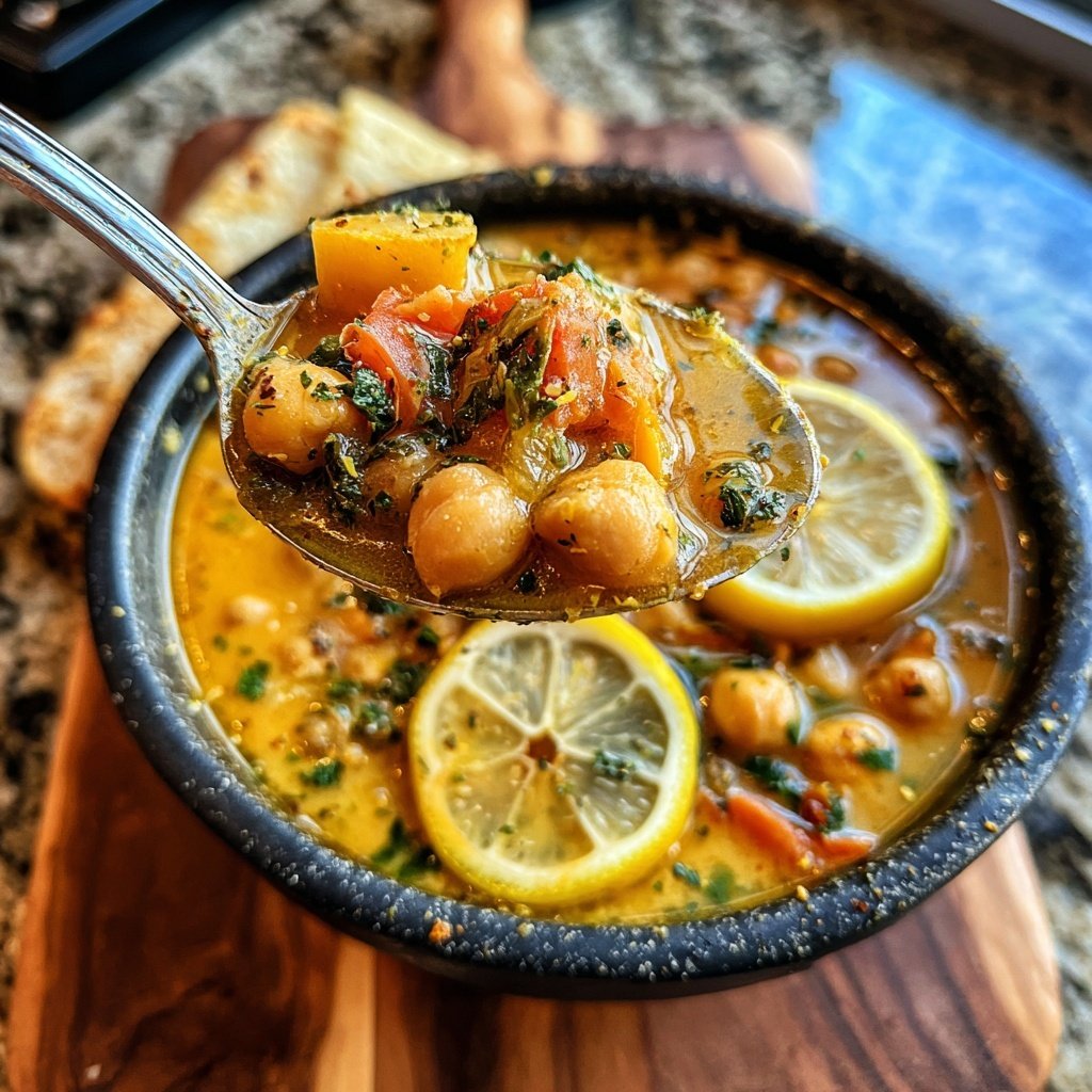Healthy Crockpot Lemon Chickpea Stew