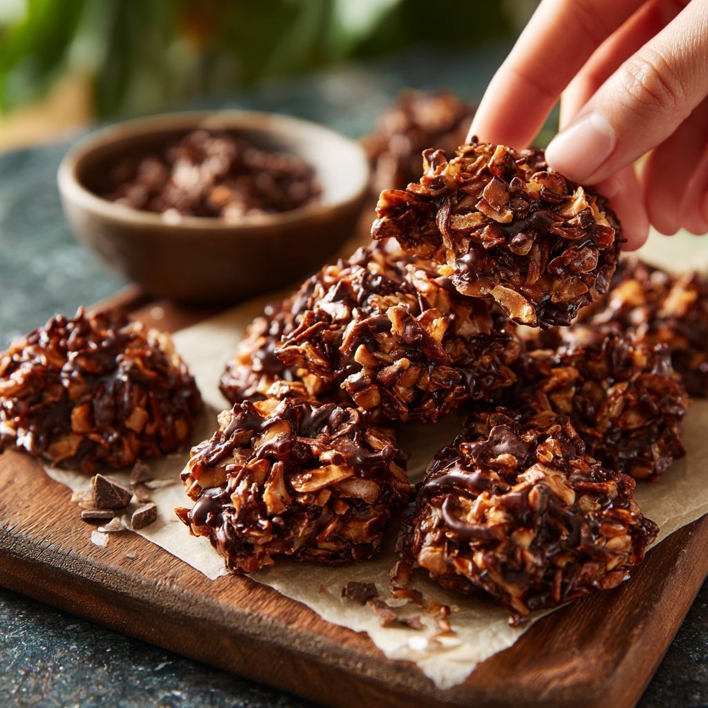 Valentines Snacks Chocolate Coconut Clusters