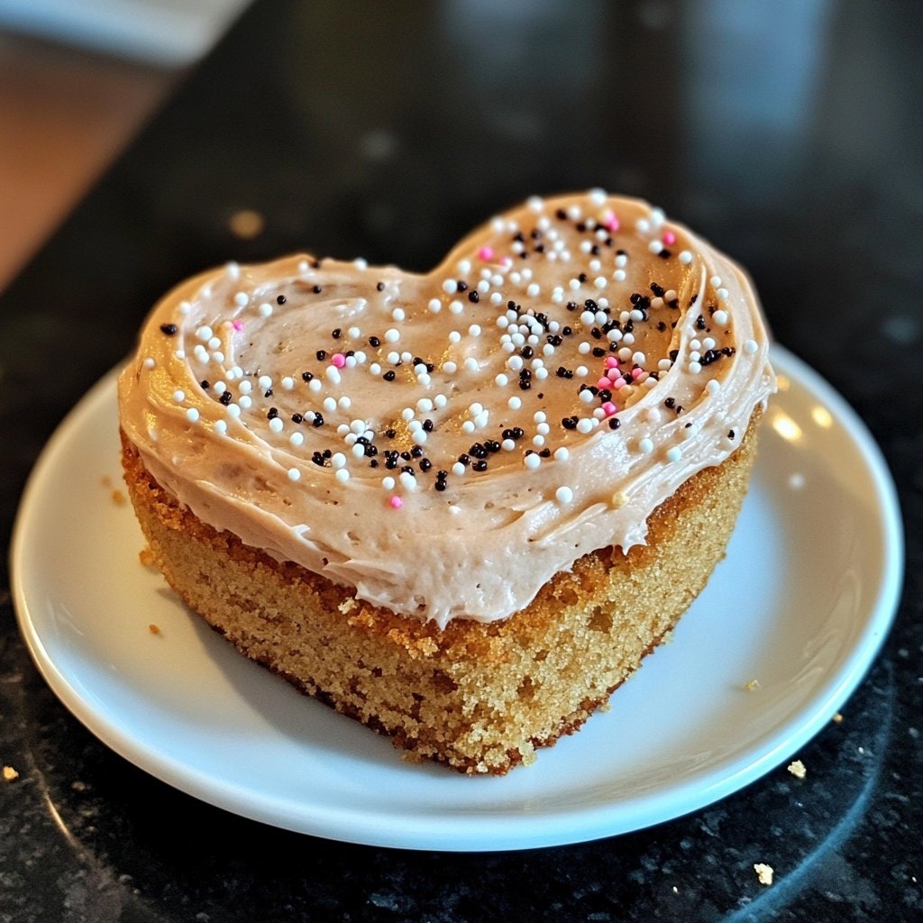 Mini Heart Cake with Vanilla Bean Frosting