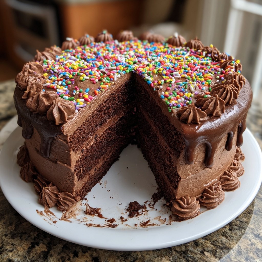 Chocolate Buttercream Birthday Cake