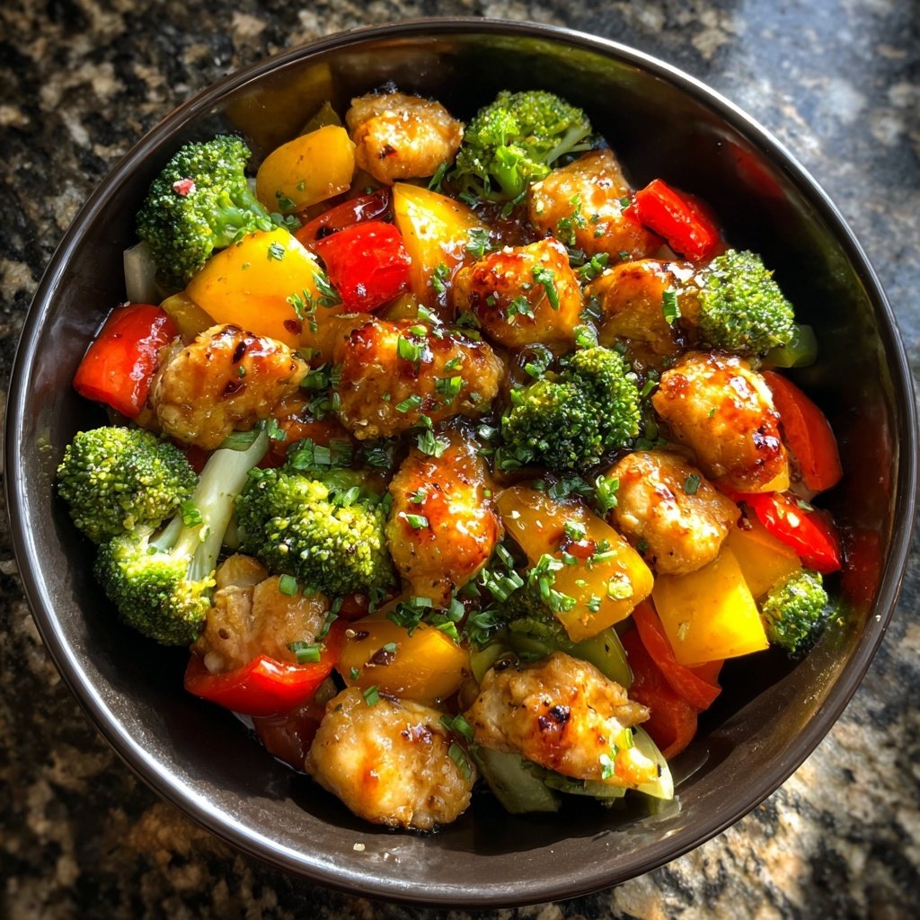 Healthy Chicken Vegetable Stir Fry Bowl
