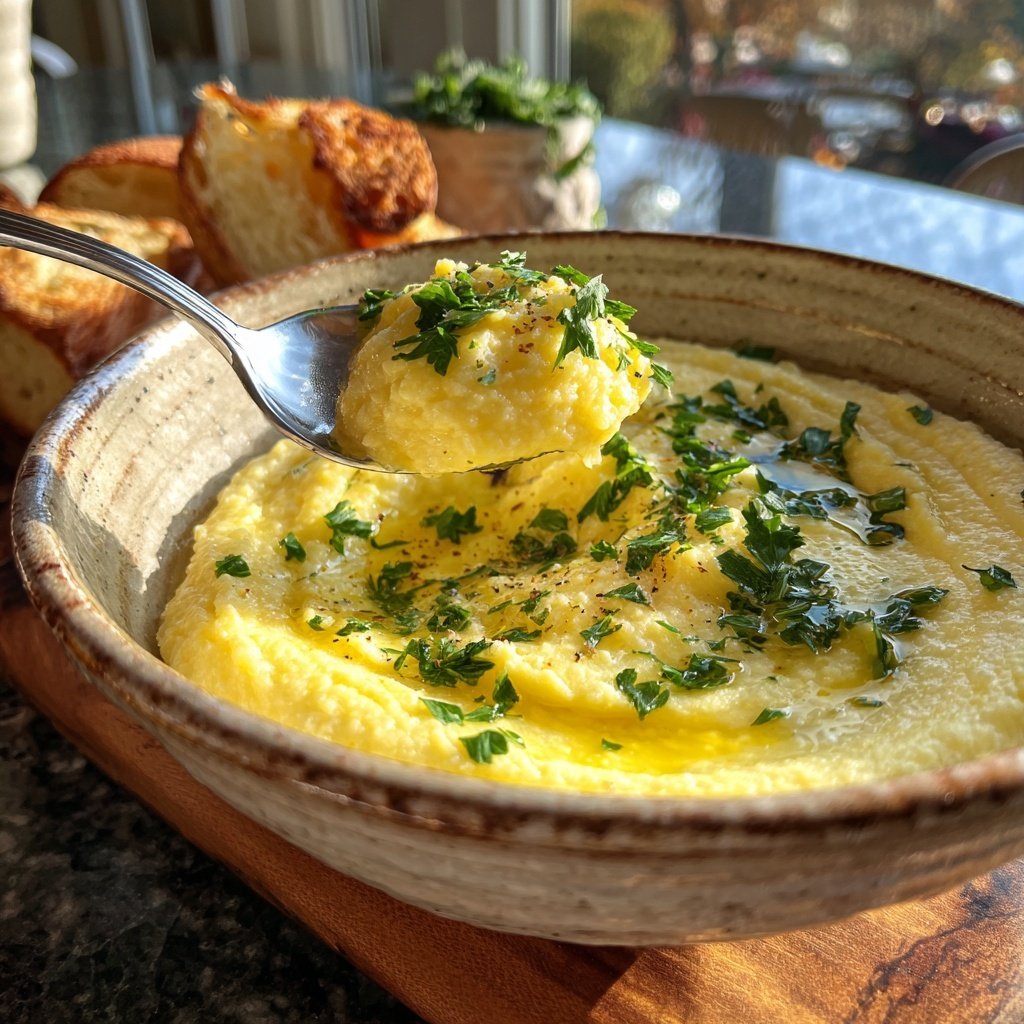 Creamy Garlic Polenta