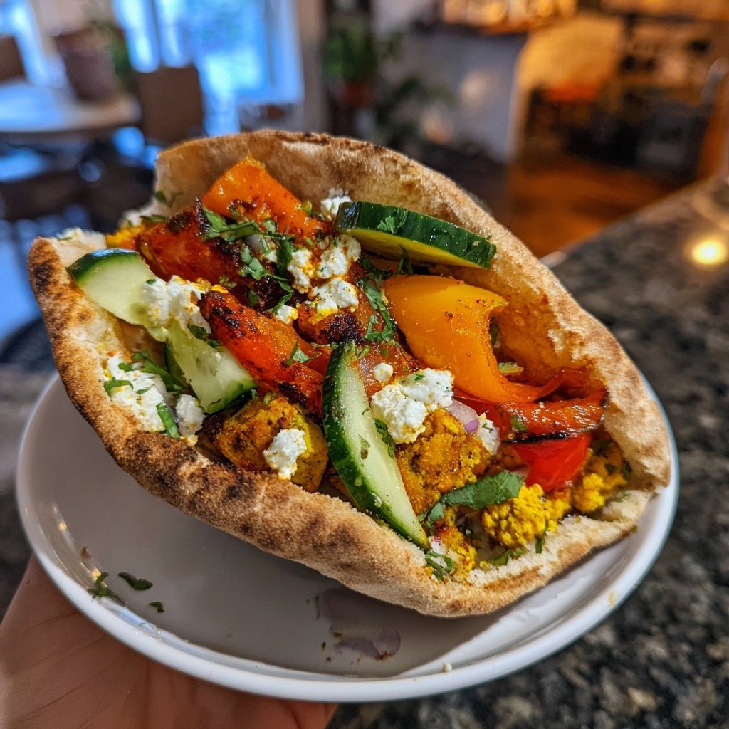 Healthy Lunch Mediterranean Veggie Pita